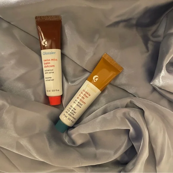 Glossier balm dotcom set! Swiss miss and cookie butter!